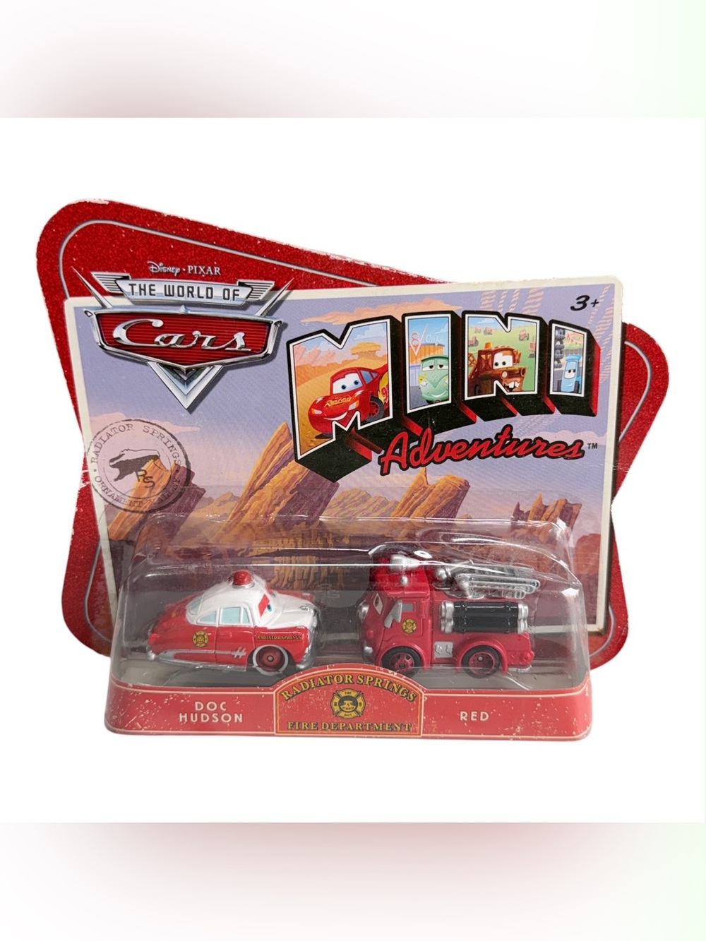 🔥 Disney Pixar Cars Mini Adventures Fire Dept 2 Pack Doc Hudson & Red🔥
